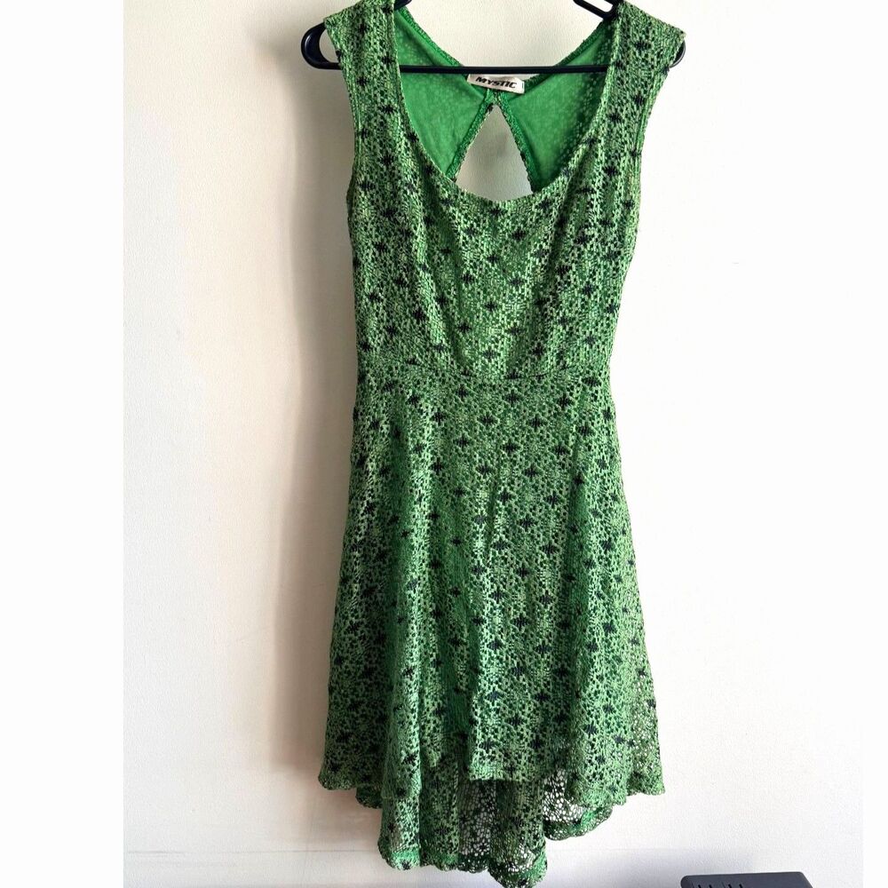 Fairy core - Poison Ivy - cute hi-low green dress (small)